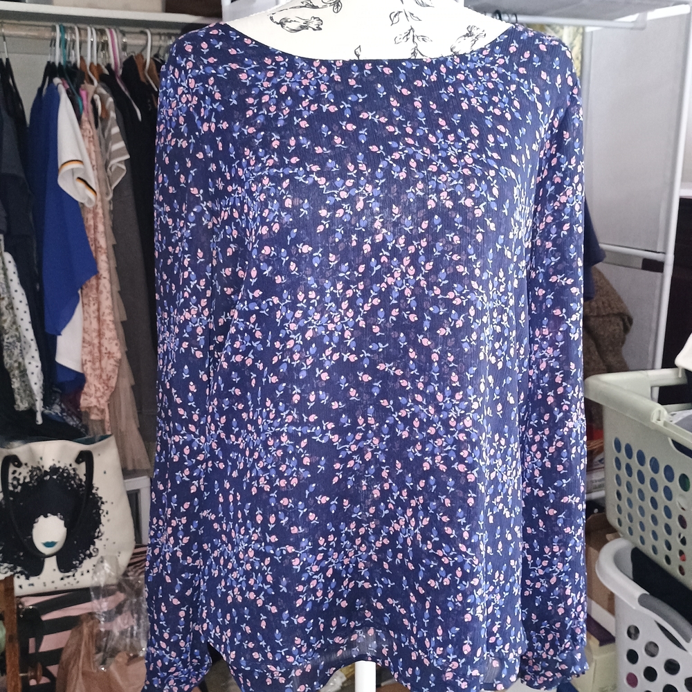 LC Lauren Conrad Blue Relaxed Blouse